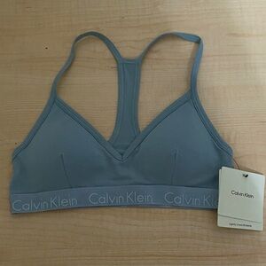 NWT Calvin Klein Light Blue Racerback Bralette lightly lined size S small